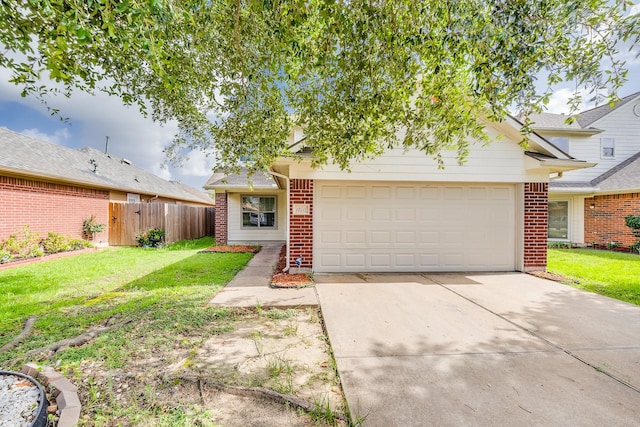 12511 Garden Gale Ln, Houston, TX 77044 - obstructed view of property featuring brick siding, concrete driveway, and an attached garage