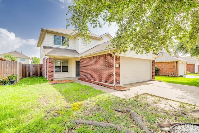 12511 Garden Gale Ln, Houston, TX 77044 - traditional-style home with brick siding, driveway, and a garage