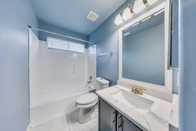 12511 Garden Gale Ln, Houston, TX 77044 - full bathroom featuring shower / tub combination, vanity, and marble finish floors