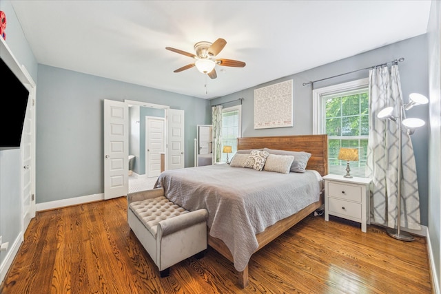 308 W 33rd St, Houston, TX 77018 - bedroom featuring wood finished floors and a ceiling fan