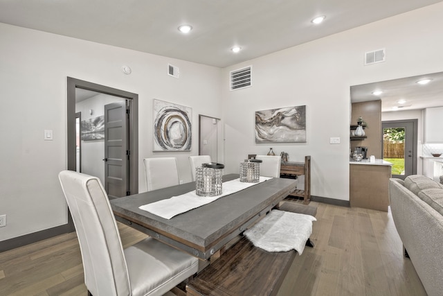 5425 Viking Dr, Houston, TX 77092 - dining area featuring light wood finished floors and recessed lighting