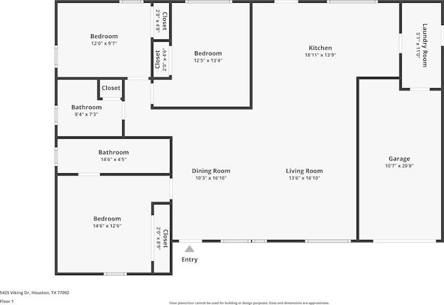 5425 Viking Dr, Houston, TX 77092 - view of floor plan / room layout