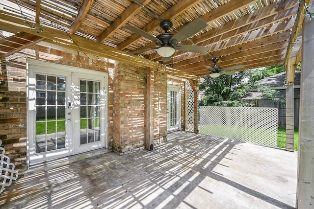 11811 Braesridge Dr, Houston, TX 77071 - view of patio with french doors and a ceiling fan