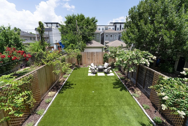 339 W 23rd St Unit A, Houston, TX 77008 - fenced backyard featuring outdoor lounge area