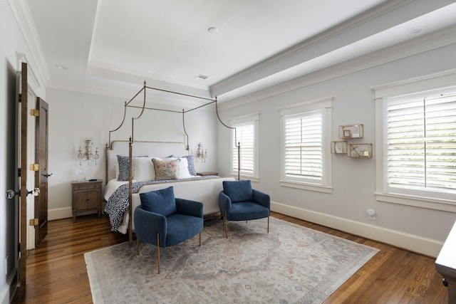 339 W 23rd St Unit A, Houston, TX 77008 - bedroom with wood finished floors, crown molding, and a raised ceiling