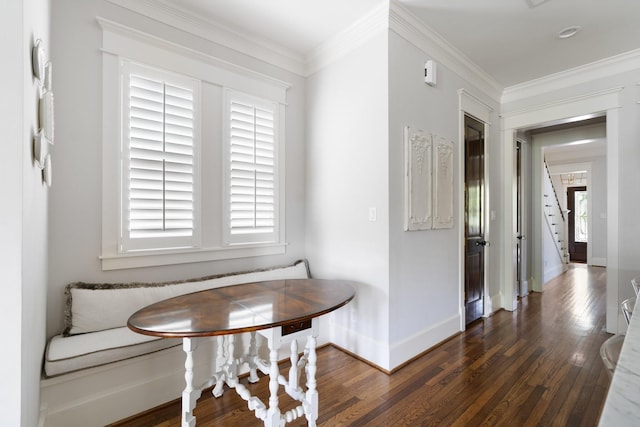 339 W 23rd St Unit A, Houston, TX 77008 - dining space featuring wood finished floors and crown molding