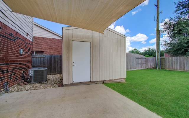 17515 Prospect Meadows Dr, Houston, TX 77095 - view of shed with a fenced backyard