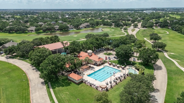 17515 Prospect Meadows Dr, Houston, TX 77095 - aerial view of a large body of water and a golf course