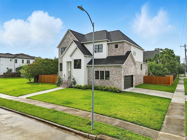 4951 Glenmeadow Dr, Houston, TX 77096 - view of front facade with stucco siding, stone siding, and concrete driveway