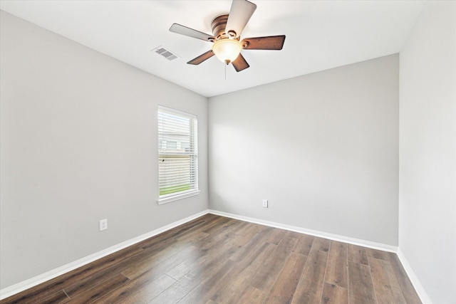 6910 Lamar Park Ln, Houston, TX 77049 - empty room with dark wood-style flooring and a ceiling fan