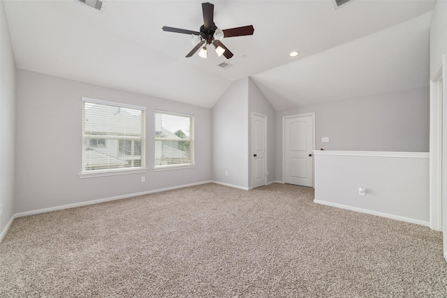 4610 Western Brook Dr, Spring, TX 77388 - bonus room featuring carpet floors, a ceiling fan, and vaulted ceiling