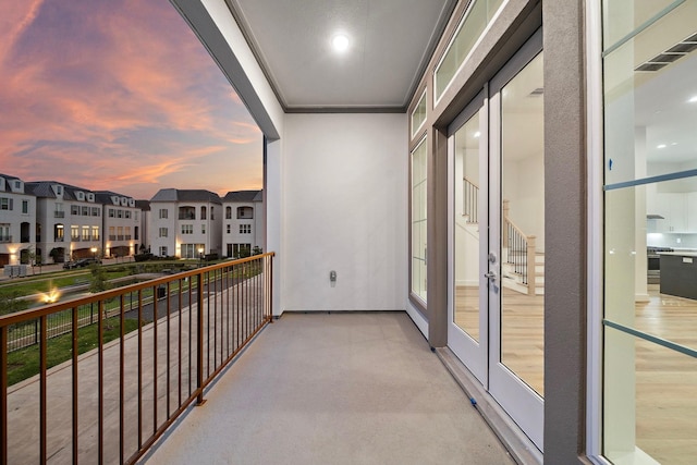 11109 Savannah Woods Ln, Houston, TX 77043 - balcony featuring french doors and a residential view