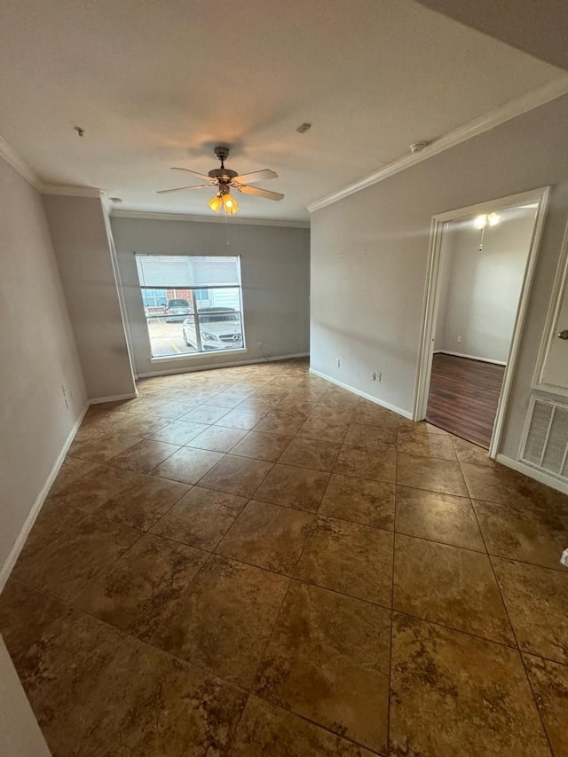 6289 Wilcrest Dr Unit 7101, Houston, TX 77072 - empty room with crown molding and a ceiling fan