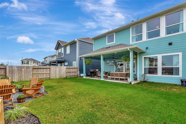 2507 Bay Breeze Dr, Kemah, TX 77565 - back of property featuring a patio and ceiling fan
