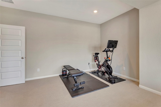 2507 Bay Breeze Dr, Kemah, TX 77565 - exercise area with carpet floors and recessed lighting