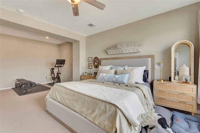 2507 Bay Breeze Dr, Kemah, TX 77565 - carpeted bedroom with ceiling fan and baseboards