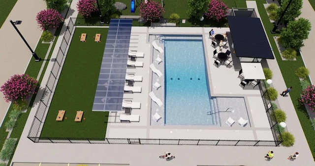 8707 Padua Ln, Houston, TX 77055 - bird's eye view of a pool area