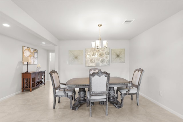18519 Orono Ridge Trl, Richmond, TX 77407 - dining area with a chandelier, recessed lighting, and light tile patterned flooring