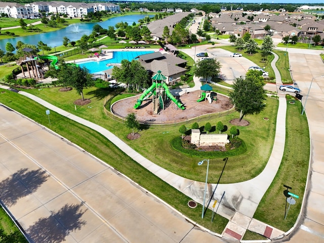 18519 Orono Ridge Trl, Richmond, TX 77407 - aerial overview of property's location with a pool area and a large body of water