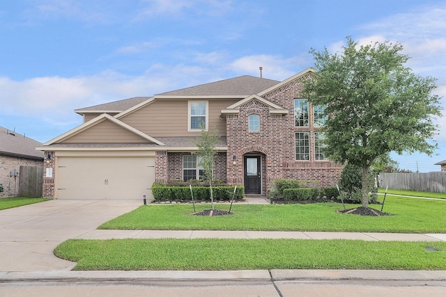 18519 Orono Ridge Trl, Richmond, TX 77407 - traditional-style home with brick siding, driveway, an attached garage, and roof with shingles