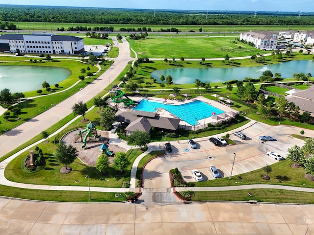 18519 Orono Ridge Trl, Richmond, TX 77407 - drone / aerial view of a nearby body of water and a pool area