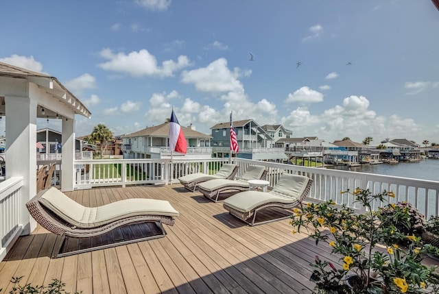 4216 Karankawa Way, Jamaica Beach, TX 77554 - deck with a residential view and a water view