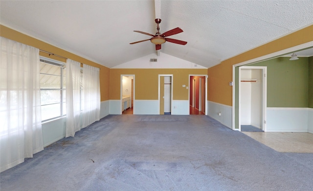826 Kentucky St, Deer Park, TX 77536 - carpeted spare room featuring wainscoting and a ceiling fan