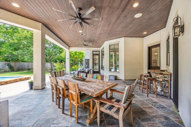 2 Hedwig Shadows Dr, Houston, TX 77024 - view of patio with a ceiling fan and outdoor dining space