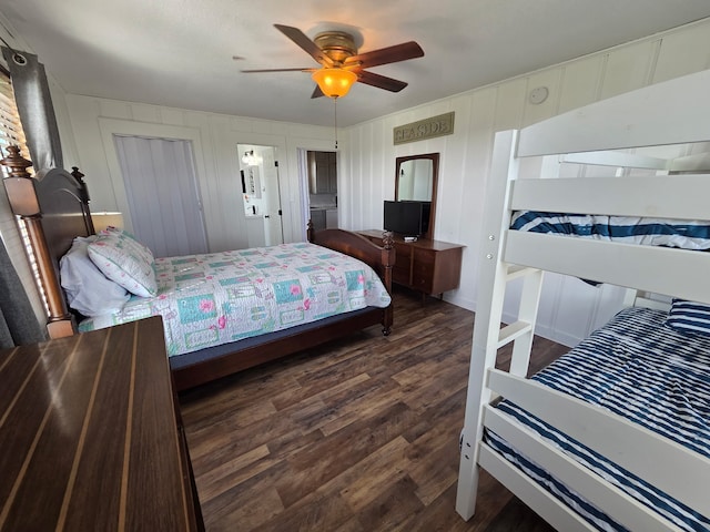 714 Caisson St, Surfside Beach, TX 77541 - bedroom with wood finished floors and ceiling fan