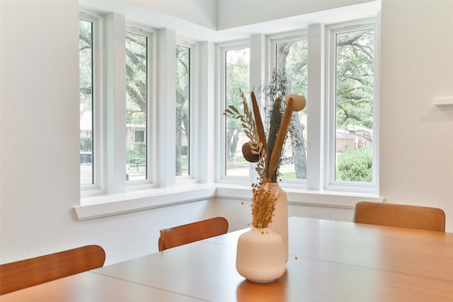 1711 Mossy Stone Dr, Houston, TX 77077 - dining area with plenty of natural light and a textured wall