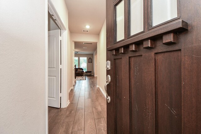 18534 Ariat Dr, Cypress, TX 77429 - corridor with wood finished floors and baseboards