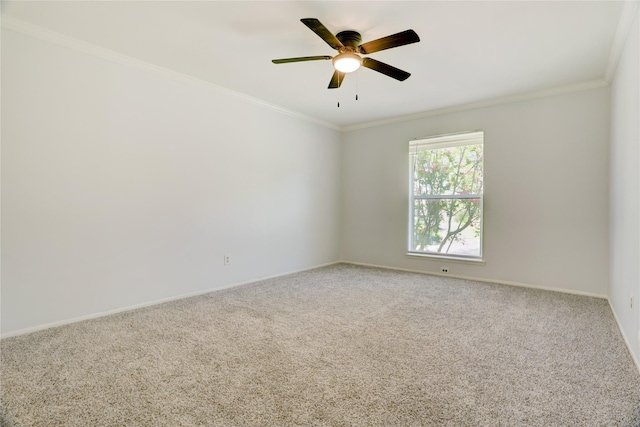 2510 Trailside Ct, Sugar Land, TX 77479 - empty room featuring ornamental molding, carpet, and ceiling fan