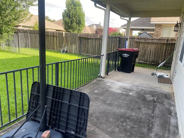 8615 Debbie Terrace Dr, Cypress, TX 77433 - fenced backyard with a patio