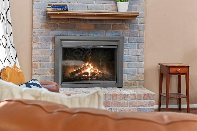 4638 Deer Point Dr, Spring, TX 77389 - detailed view of a brick fireplace and baseboards