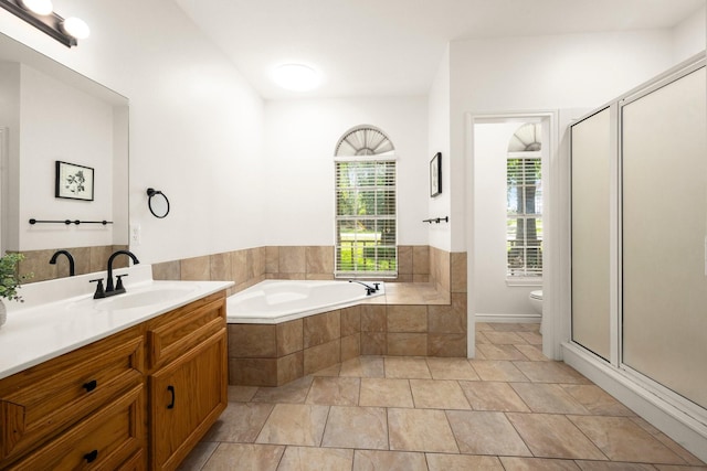 21 Panorama Dr, Conroe, TX 77304 - full bathroom with vanity, a bath, and a stall shower
