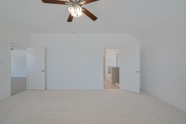 2204 Port Jackson, Texas City, TX 77568 - unfurnished bedroom featuring carpet floors, lofted ceiling, and ceiling fan
