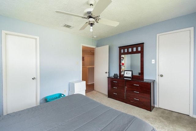 7719 Apache Plume Dr, Houston, TX 77071 - bedroom featuring light carpet and ceiling fan