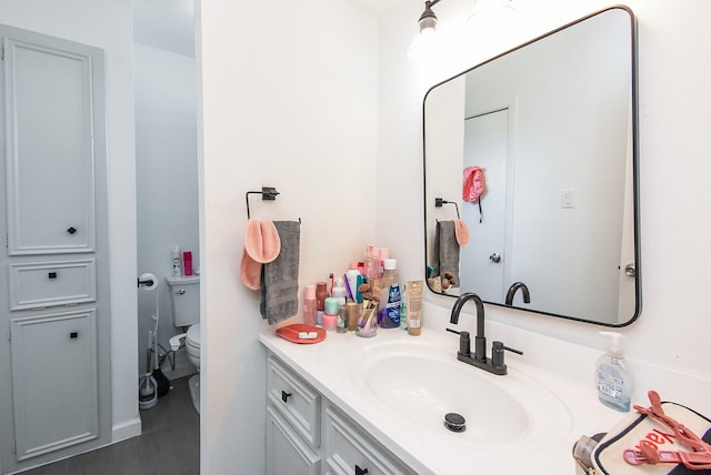 7719 Apache Plume Dr, Houston, TX 77071 - bathroom featuring vanity and tile patterned floors