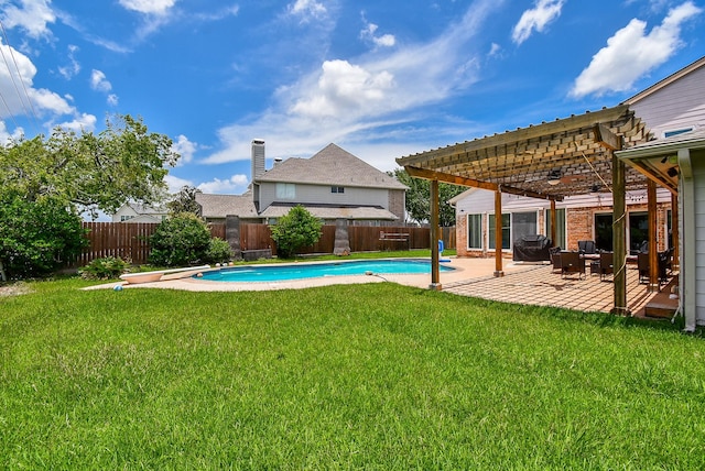 7719 Apache Plume Dr, Houston, TX 77071 - fenced backyard with a pergola and a patio