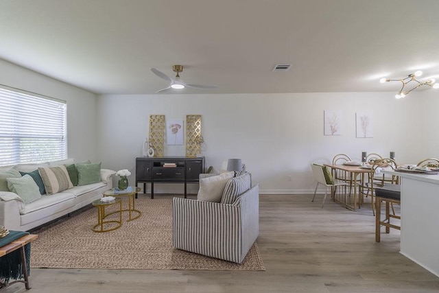 4310 Peppermint Hill Ln, Richmond, TX 77469 - living room featuring wood finished floors and ceiling fan