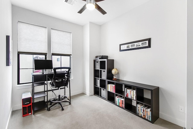 2205 Colorado St, Houston, TX 77007 - carpeted office space with ceiling fan and baseboards