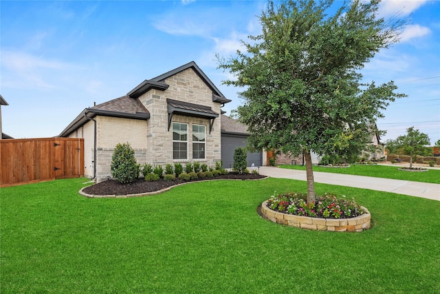 9418 Whispering Bald Cypress Ct, Cypress, TX 77433 - view of front of home featuring stone siding, a shingled roof, concrete driveway, and a garage