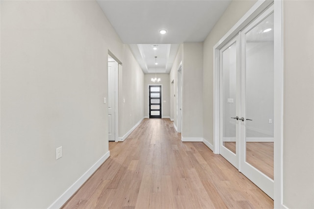 9418 Whispering Bald Cypress Ct, Cypress, TX 77433 - corridor featuring light wood-type flooring and recessed lighting