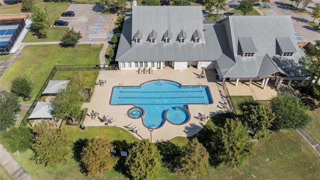 9418 Whispering Bald Cypress Ct, Cypress, TX 77433 - aerial view of a pool area