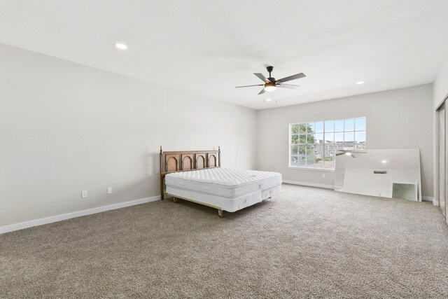 550 Wilcrest Dr Unit 550, Houston, TX 77042 - bedroom with carpet floors, recessed lighting, and ceiling fan