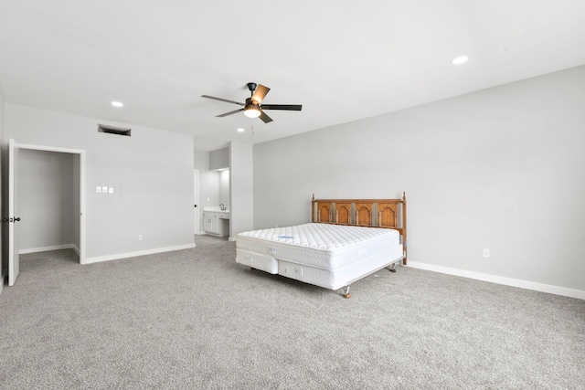 550 Wilcrest Dr Unit 550, Houston, TX 77042 - carpeted bedroom featuring recessed lighting and ceiling fan