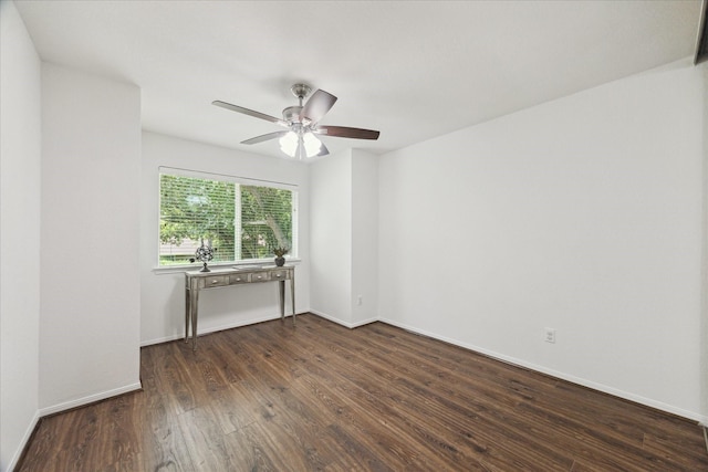 3403 Spring Arbor Ln, Sugar Land, TX 77479 - spare room with dark wood-style floors and a ceiling fan