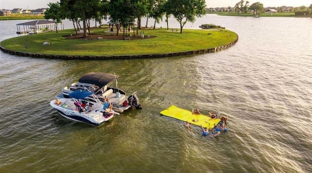 18247 Lakepoint Ridge Ln, Cypress, TX 77433 - dock area featuring a water view and a lawn