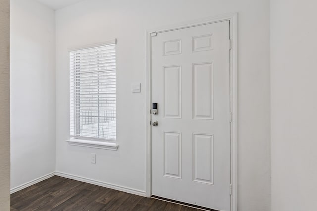 22431 Gilded Peak Ln, Spring, TX 77373 - entryway with dark wood-type flooring and baseboards