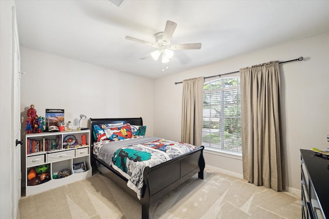 12511 Wealdstone Dr, Tomball, TX 77377 - bedroom with light colored carpet, multiple windows, and a ceiling fan